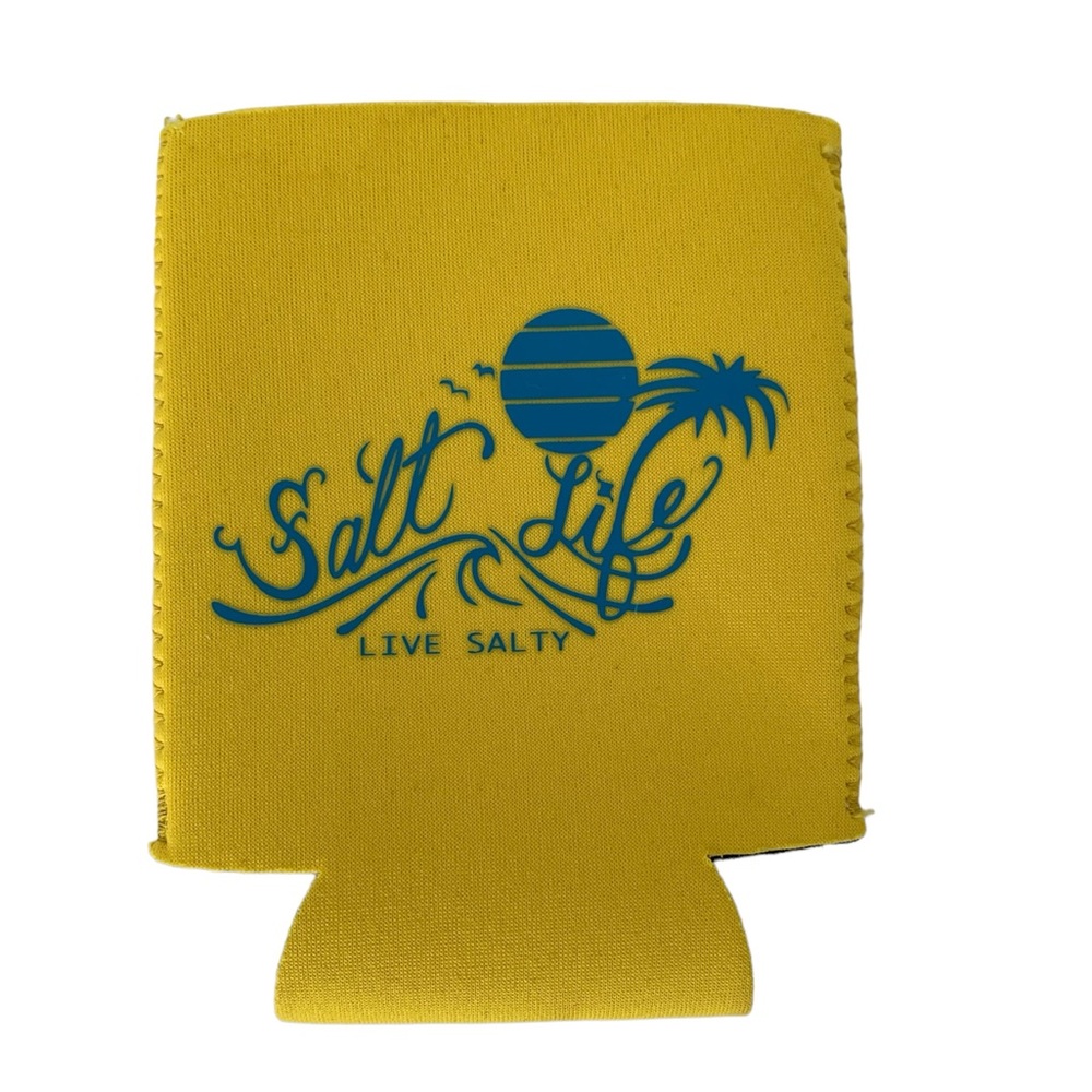 Salt Life Can Koozie Foam Live Salty Yellow Blue Men Women Standard Size OS